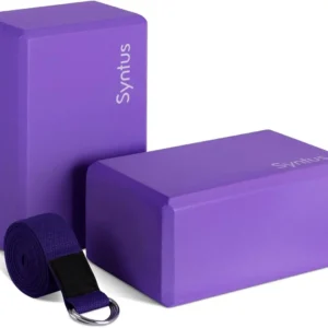 Yoga Block and Strap Set: 2 Non-Slip Blocks, 8FT Strap