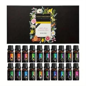 20pcs/set Black Classic Essential Oil Set Lavender, Eucalyptus